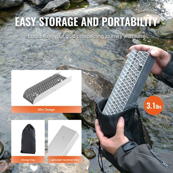 Foldable Sluice Box - DUOKU - Mini Sluice Box - Durable Aluminium - 16 Pieces - 12 inches