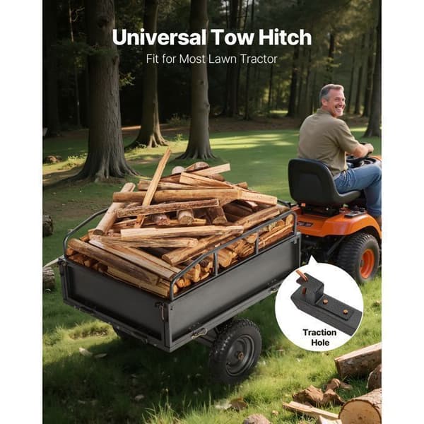 Tippsläp - DUOKU - 283 L - Stål - Däck 35,56 cm - 500 lb kapacitet