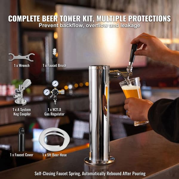 Ölkran - DUOKU - Kegerator - Enkelt kran - Kopplingssystem A - Regulator W21.8