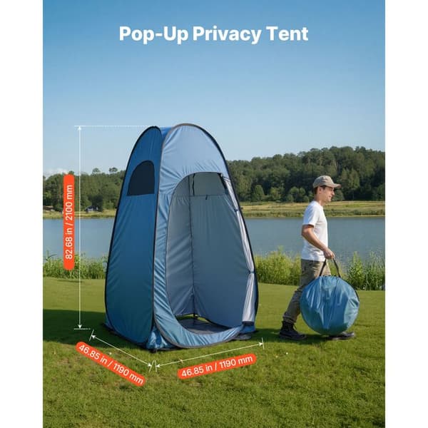 Pop-up Duschtält - Duoku - 1190x1190x2100 mm - Bärbart Integritetsskydd för Utomhus - i Polyester 190T