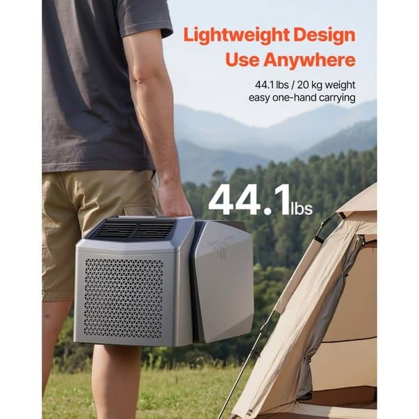 Bärbar Luftkonditionering för Camping 4850 BTU-Duoku-Dubbel Slang Mobil Split System för Tält och Husvagnar, Mörkgrå
