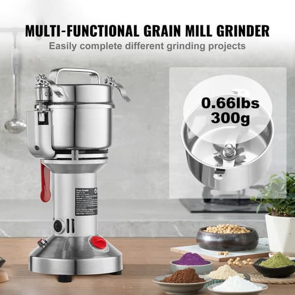 Mølle til Korn - DUOKU - HC-300 - 1500W - Rustfrit Stål - 300g
