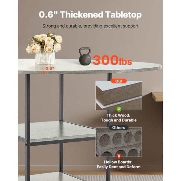 Rundt Spisebord - DUOKU - 120 cm - MDF Træ - 4 Pladser - Moderne Design