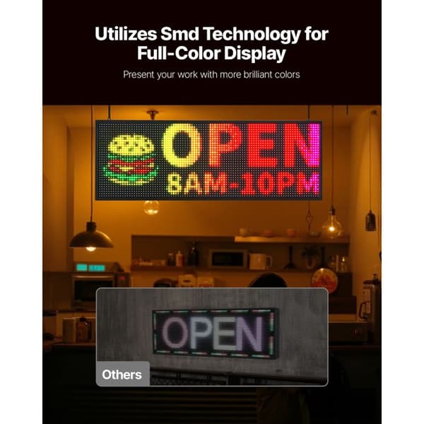 LED-skylt Programmerbar-Duoku-99x35 cm-Fullfärg digital skylt P10-Anpassningsbar text och GIF