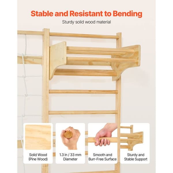 Robust Træ Espalier-Duoku-12 Niveauer-100 kg Belastning-til Alsidig Brug