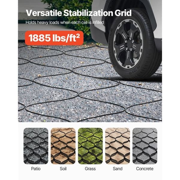 Stabiliser af grus, 7,6x2,9 m-Duoku-Geocell-stabiliseringsgitter-Dybde 75 mm-Jord- og græsholdning
