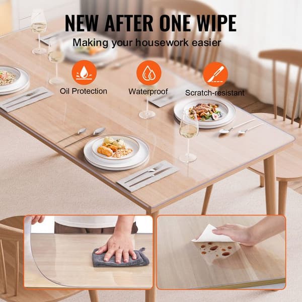 Bordskydd - DUOKU - 106,7 x 182,9 cm - Transparent Skydd - Tjocklek 2,0 mm - PVC Transparent