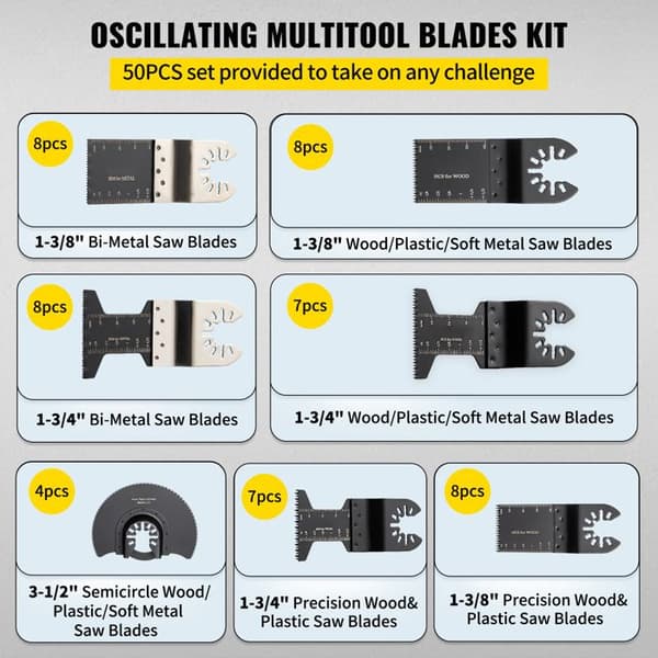 Svingblad - DUOKU - Duoku-Kit med 50 STK - 50 dele - HCS & rustfrit stål - Træ/Plastik/Metal