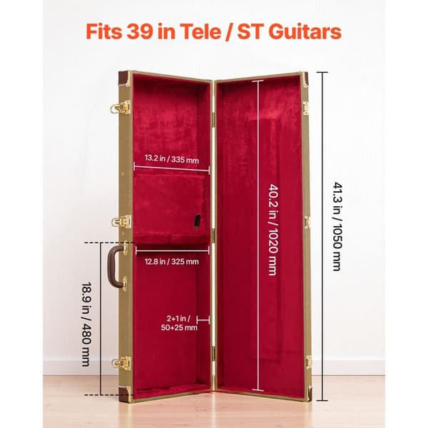 Hårdt Etui til Elektrisk Guitar 991 mm-Duoku-Designet til Tele/ST, til Transport og Opbevaring, med Robust Træskal