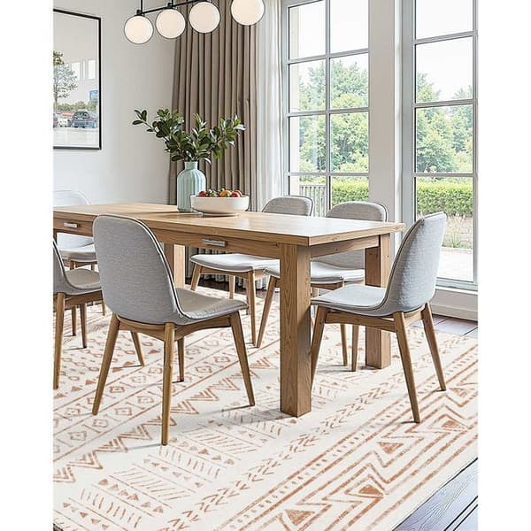 Matta - DUOKU - Vardagsrum - 1,5 x 2,4 m - Tvättbar - Halvhaltande - Korta Hår beige