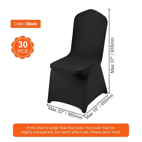 Stolsöverdrag - DUOKU - 30 Stycken - Elastiskt Material - Universell Passform - Svart Svart
