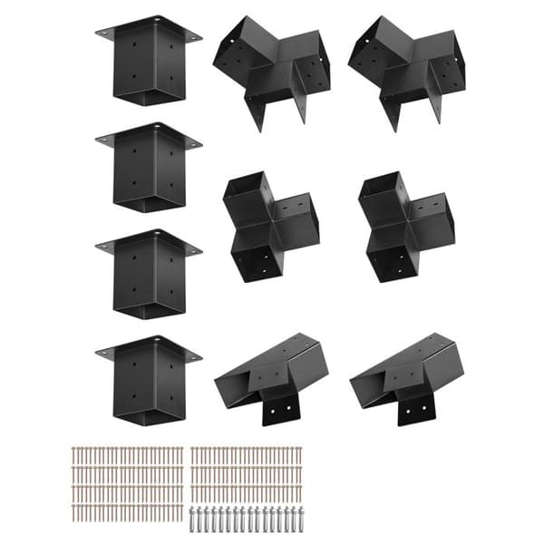Fäste för Pergola - DUOKU - SSAC14 - Kolfiberstål - 14 delar - 92x92 mm Svart