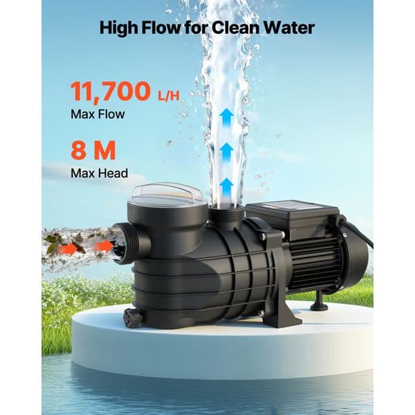 Ulkopoolin suodatinpumppu - DUOKU - HCP250 - 250 W - 11700 L/h - Korkeus 8 m