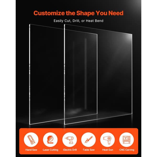 Akrüüliarkki - DUOKU - LX-PMMA-24*36 - 610 x 914 mm - 6 mm - 2 kpl Transparent finish