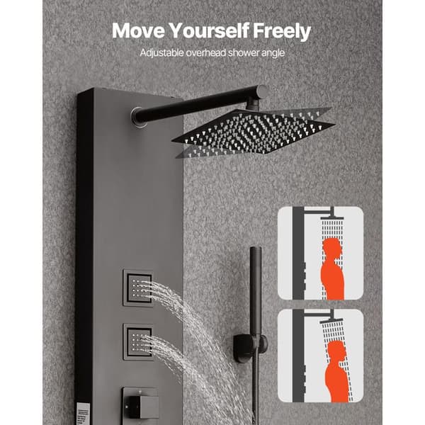 Bruser - DUOKU - 7015FY - Børstet Rustfrit Stål - 4-Funktionssystem - Kropstråler Svart