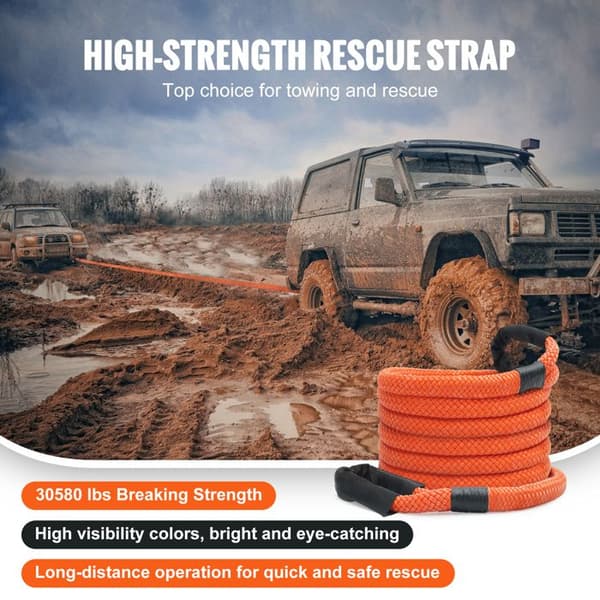 Kinetisk Dragrep - Duoku - 7/8" x 20' 30 580 lb - Elastisk Rep med 30% för Jeep, Lastbil, SUV, ATV, UTV, Traktor