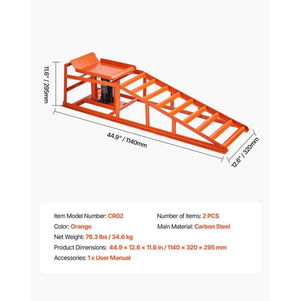 Hydraulisk lyft ramp - DUOKU - CR02 - Set om 2 - Kapacitet 2 t - Justerbar höjd 270-360 mm