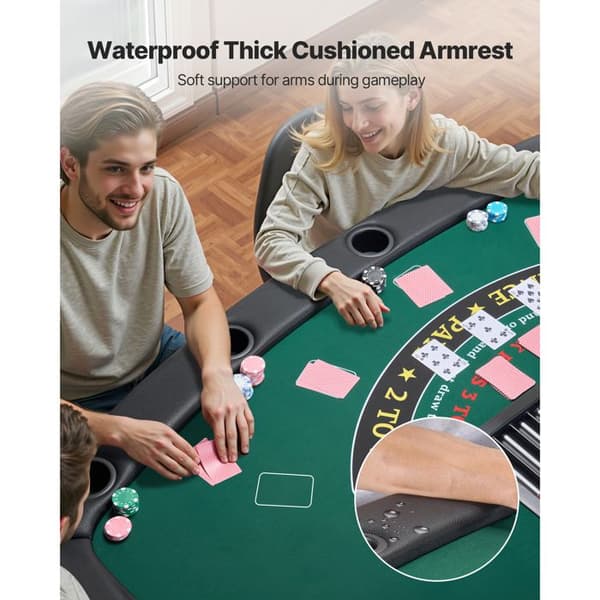 Foldbart Pokerbord på 183 cm-Duoku-til 7 Spillere-til Blackjack og Texas Hold'em