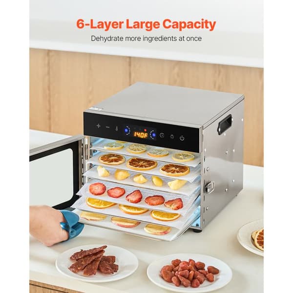 Maddehydrator - DUOKU - H6 - 6 hylder i rustfrit stål - 400W - Justerbar temperatur