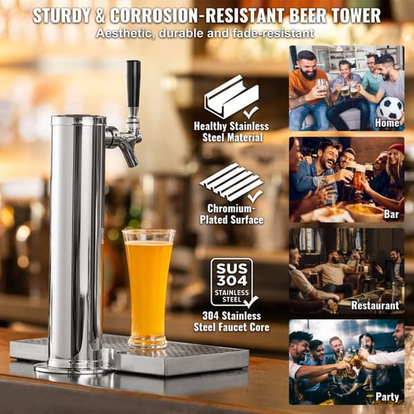Kit til tur kegerator - DUOKU - Ølbjælker - Rustfrit stål - Enkelt haner - 4,5 kg