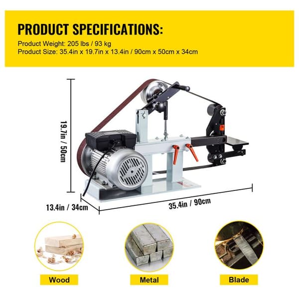 Båndsliber - DUOKU - 2HK - 220V - Konstant Hastighed - 3 Slibesten