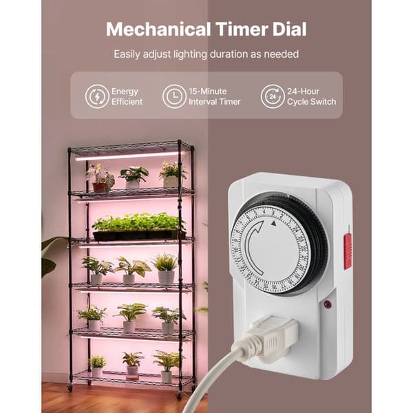 Inomhusväxtstöd - DUOKU - 6C18090-T8DP09P5-EU - 6 nivåer - 5 LED-stänger (150W) - Hjul, timer Vit ros