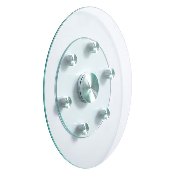 Rund Drejeskive - DUOKU - 610 mm - hærdet glas - aluminium - 360° roterende
