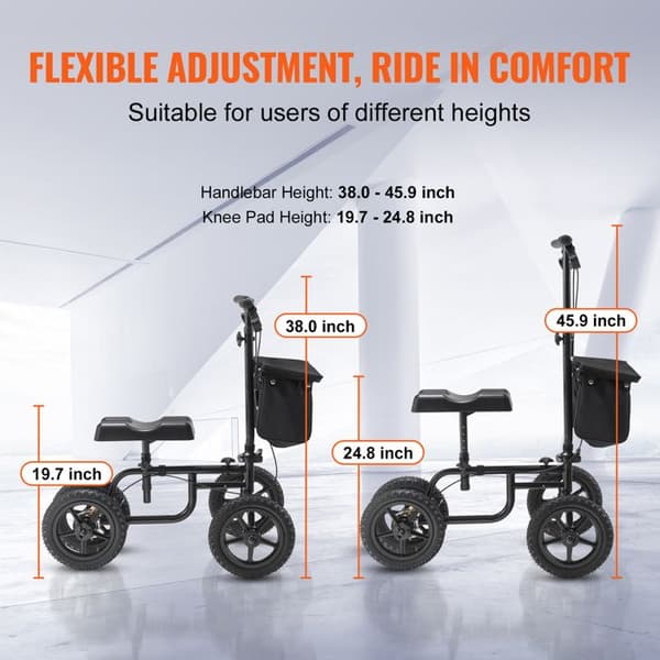 Trottinette - DUOKU - HFK-9225G-12 - Kolstål - Justerbart Styre - Terränghjul 12" svart
