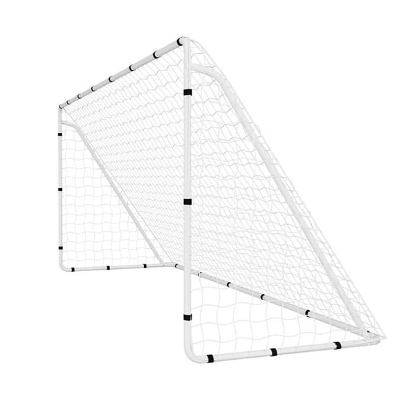 Fotbollsmål - DUOKU - DKS-36632 - 3,66x1,83 m - Robust metall - Vit PE-nät Vit