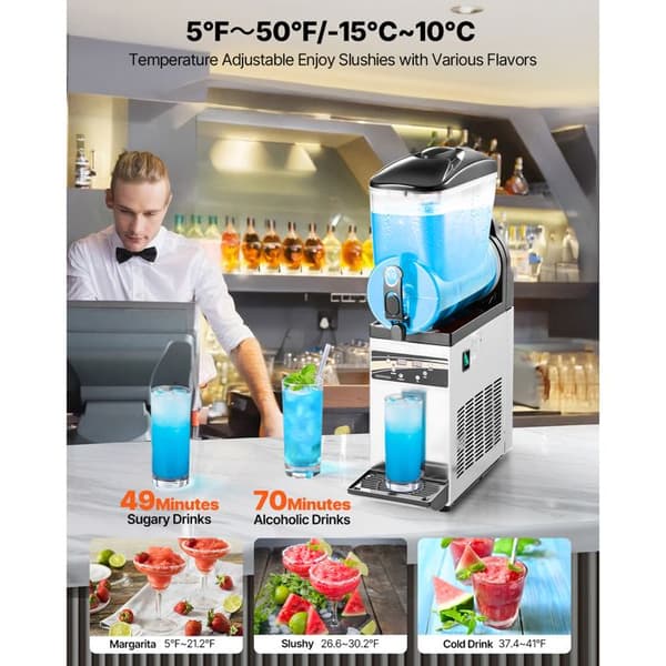 Granita-maskine - DUOKU - Model X-150 - Beholder 15 L - Rustfrit Stål - Ideel til Granitas Svart