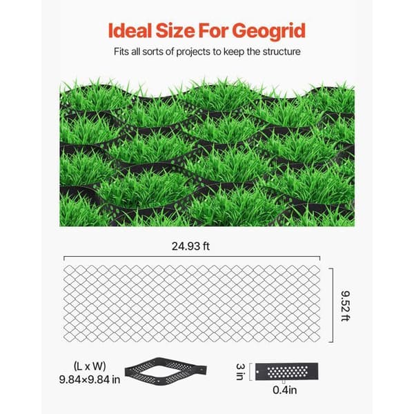 Grusstabiliser, 7,6x2,9 m-Duoku-Geocell-stabiliseringsgaller-Djup 75 mm-Jord- och gräshållning