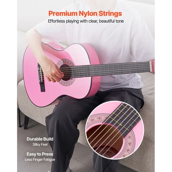 Klassisk Gitarr - DUOKU - M5831 - 96 cm - Lind - Färg Rosa Ros
