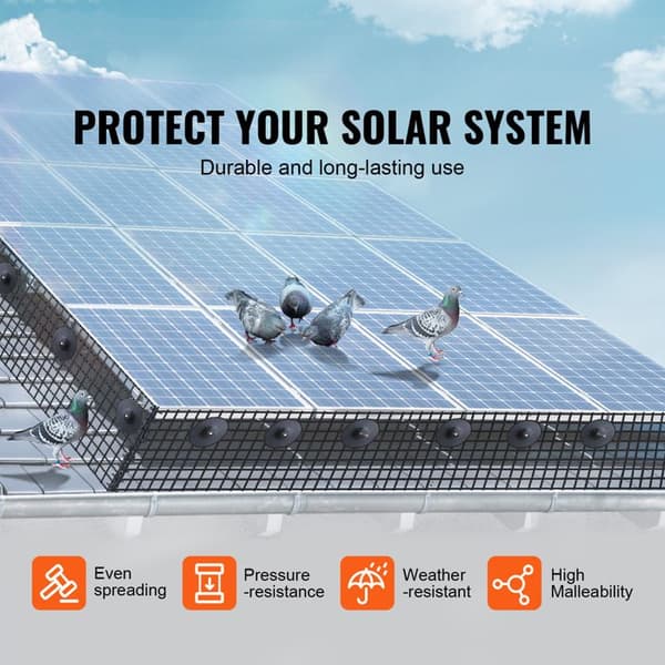 Beskytterkit til Solpanel - DUOKU - 8 in x 100 ft - 70 Fastgøringer - Rustrød PVC - Sort