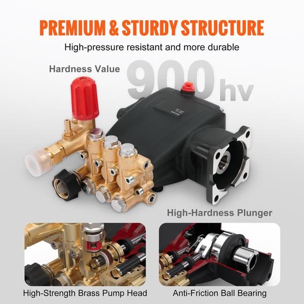 Högtryckstvätts Pumpa-Duoku-3700 PSI-2,5 GPM-Horisontell Triplex Kolv med 3/4 tum Axle-Reservdelar Kit