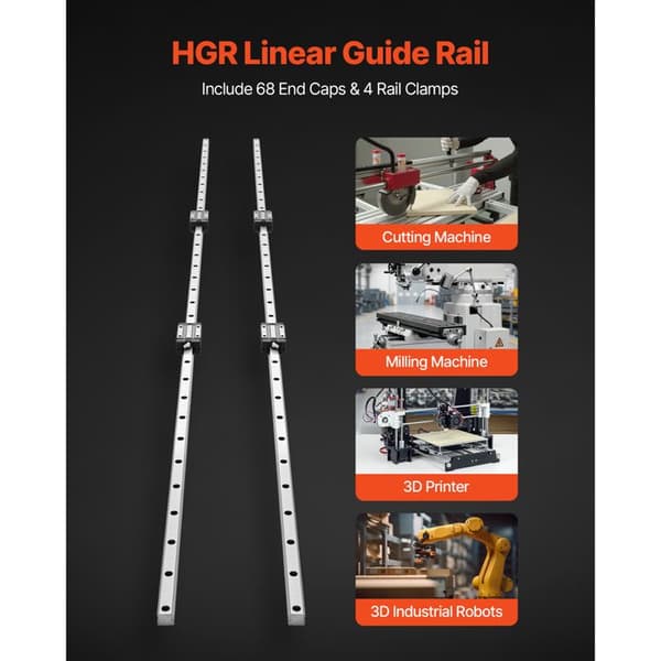 Lineære guide skinner HGR20-Duoku-2000 mm-2 stk med 4 integrerede leje blokke-tilpasset til CNC projekter