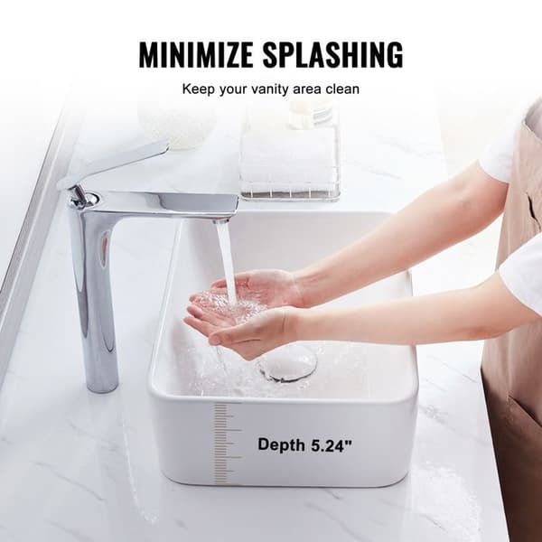 Rektangulært Vask - DUOKU - RS1237B - 16" x 12" - Keramik - Hvid Vit