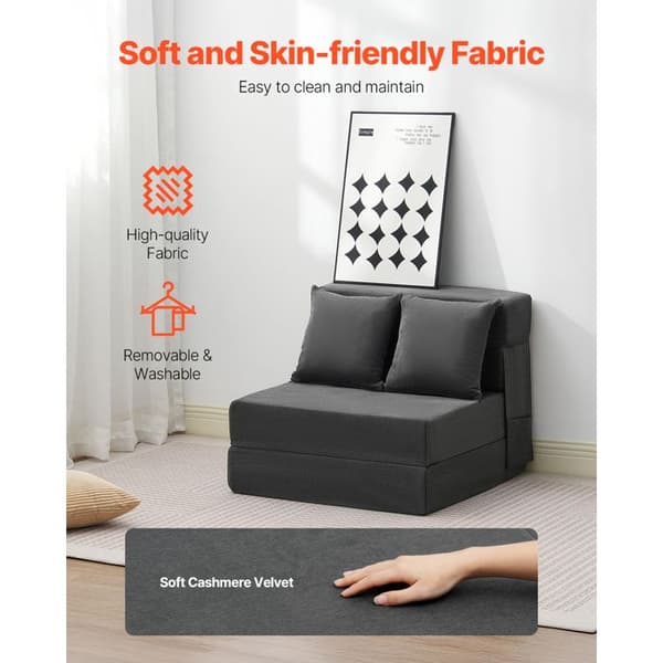 Sängsoffa Fällbar 3 i 1 - DUOKU - ZDSFD-1 - 2 Kuddar - Maskintvättbart Fodral - 200 kg