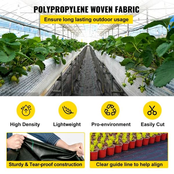 Ogräskontrollväv - DUOKU - 300 ft x 6 ft - Polypropen - Mycket hållbar - Marktäcke