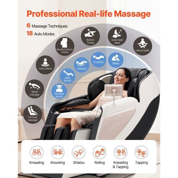 Massage stol - DUOKU - BH-6208 - 3D justerbar - Zero Gravity - 18 automatiske indstillinger