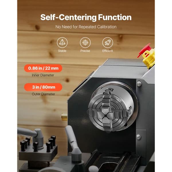 Mandrin för 4 käftar - DUOKU - K72-80 - Automatisk centrering - Ø80 mm - Klämområde 5–80 mm