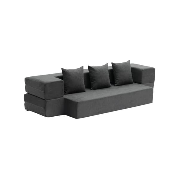 Fällbar Sängsoffa 3 i 1 - DUOKU - Mörkgrå - 3 Kuddar - 25D Minnesskum - 200 kg Mörkgrå