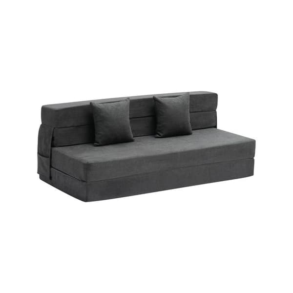 Soffa-säng Fällbar 3 i 1 - DUOKU - Mörkgrå - Minnesskum - 2 Kuddar - 200 kg Mörkgrå