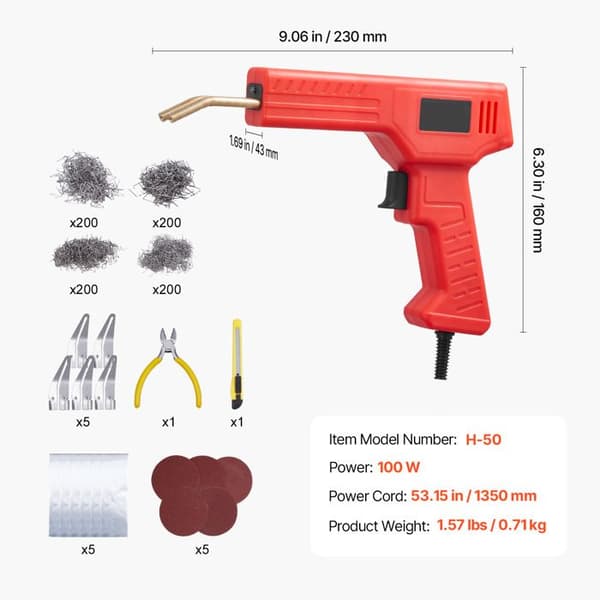 Plastsvetsare - DUOKU - 100 W Svetsverktyg - Professionell Kit - 800 Hetteklämmor