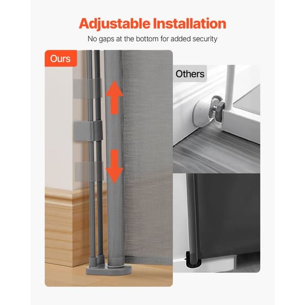 Udvidelig sikkerhedsbarriere - DUOKU - SH20.006BB-180CD - H87 cm - L op til 215 cm - Grå net Grå