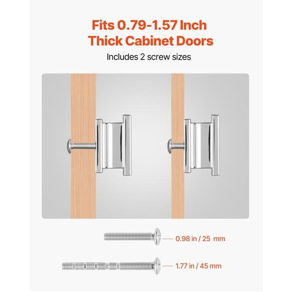 Møbelknopper - DUOKU - Model 2891 - Firkantet - Zinklegering - Kromfinish Krom