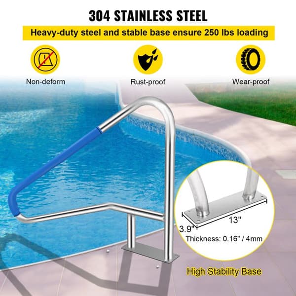 Pool Ramp - DUOKU - 139,7 x 81,2 cm - Rostfritt Stål 304 - Rostskyddad - 115 kg Silver
