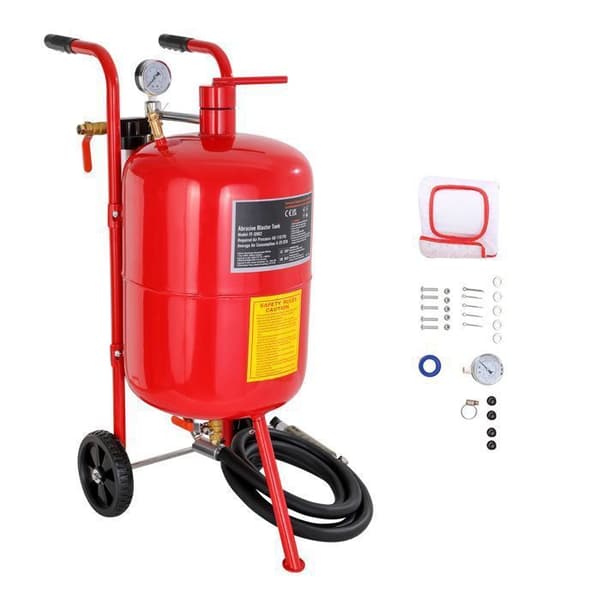 Sandbläster Utrustad med Stoppventil-Duoku-40L, Manometer, Keramisk Munstycke, 2,5 m Slang