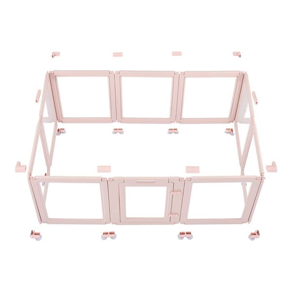 Linföde för hundar-Duoku-154 x 100 x 60 cm-Valplåda för valpar med transparenta fönster och lås