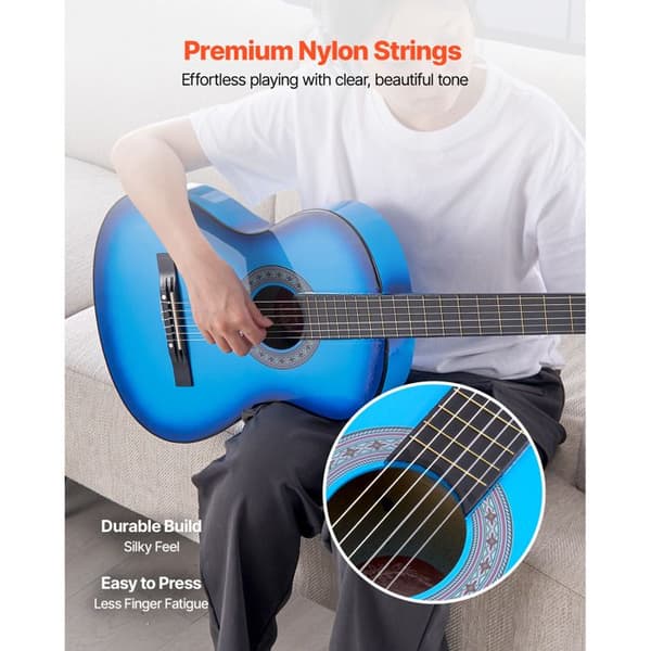 Klassisk Gitarr - DUOKU - M5831 - 96 cm - Lindträ - Nylonsträngar - Blå Blå