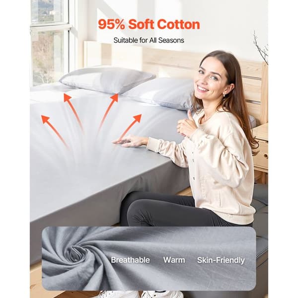 Madrasseskum - DUOKU - Queen Size - 95% Bomuld - 5% Sølvfiber - Jordforbindelsesledning